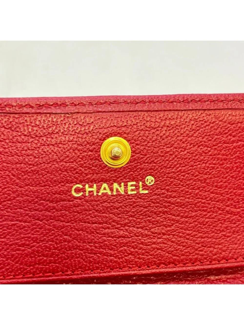 Chanel Card Case Leather Red Included